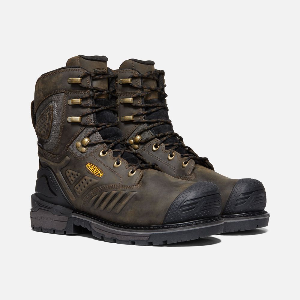 Keen Laarzen Heren Zwart Bruin - Philadelphia 8\" Waterproof (Carbon-Fiber Toe) - 49762-SMCG